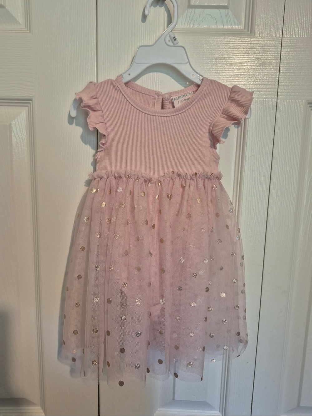 Madison Pink Tulle Dress with Gold Dot Accents